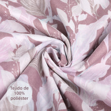 Cargar imagen en el visor de la galería, Juego Sábanas Estampadas de Verano y Entretiempo 100% Poliéster- Hojas Malva
