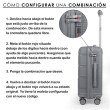 Cargar imagen en el visor de la galería, Juego de 4 Maletas de Viaje Neceser, Cabina, Mediana y Grande de Polipropileno- Gris
