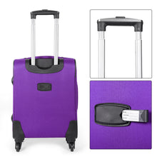 Cargar imagen en el visor de la galería, Juego de Maletas 3pcs Cabina, Mediana y Grande de Tela, Maleta Expandible- Lila
