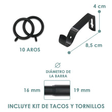 Cargar imagen en el visor de la galería, Barra De Cortinas Universal Extensible Metal Forma S- Negro

