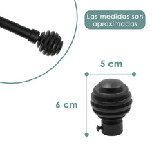 Cargar imagen en el visor de la galería, Barra De Cortinas Universal Extensible Metal Bola Rota. Negro
