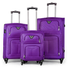Cargar imagen en el visor de la galería, Juego de Maletas 3pcs Cabina, Mediana y Grande de Tela, Maleta Expandible- Lila
