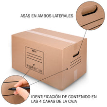 Cargar imagen en el visor de la galería, Pack 10/20 Cajas de Cartón para Mudanzas y Almacenaje- 50x30x30CM 45Litros

