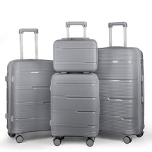 Cargar imagen en el visor de la galería, Juego de 4 Maletas de Viaje Neceser, Cabina, Mediana y Grande de Polipropileno- Gris
