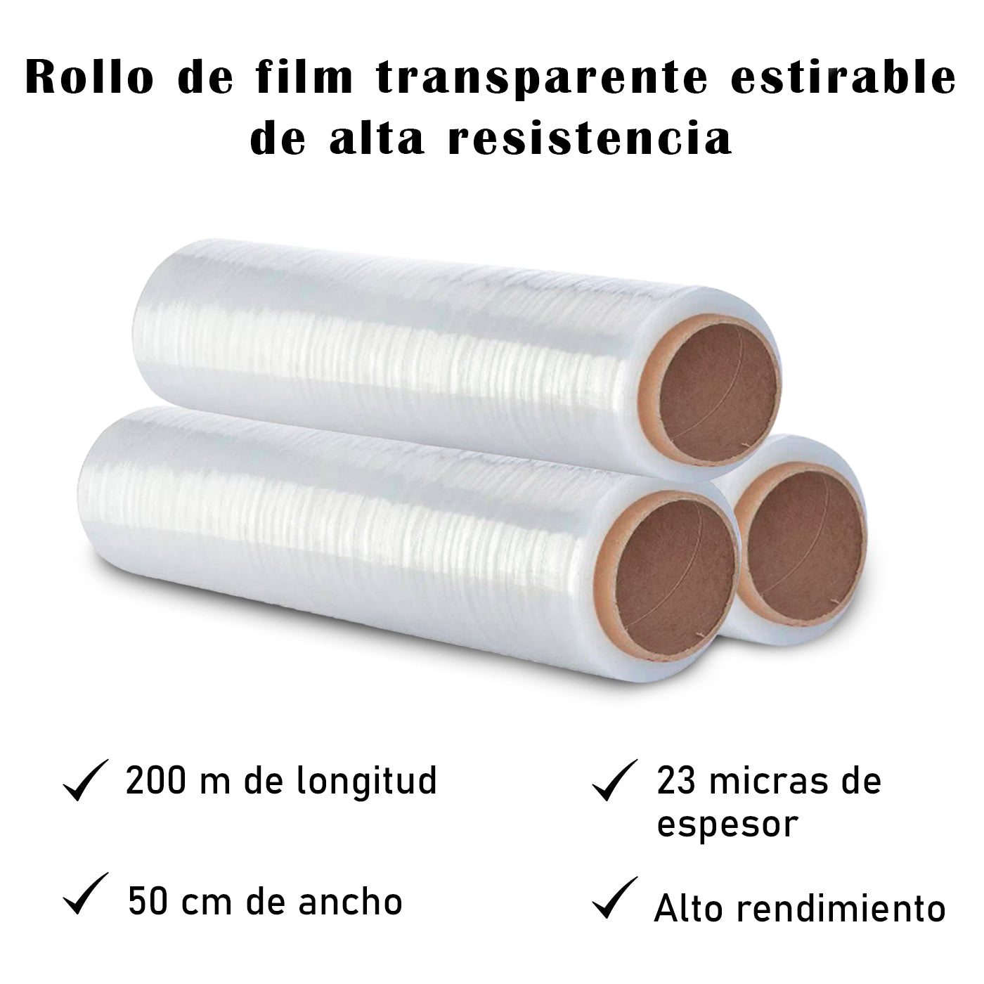 Film Transparente para Embalar, Flexible y Resistente 50cm x 200metros