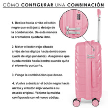 Cargar imagen en el visor de la galería, Maleta de Viaje de Cabina de Polipropileno, Resistente y Ruedas 360º- Rosa
