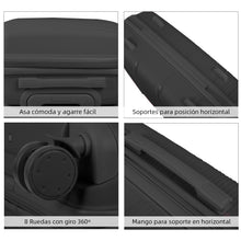 Cargar imagen en el visor de la galería, Juego de 4 Maletas de Viaje Neceser, Cabina, Mediana y Grande de Polipropileno- Negro
