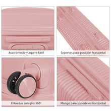 Cargar imagen en el visor de la galería, Juego de 2 Maletas de Viaje Cabina y Mediana- Rosa
