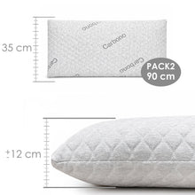 Cargar imagen en el visor de la galería, Almohada Viscoelástica de Carbono Perforado, Indeformable y Ergonómica- 90 cm Pack 2
