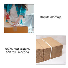 Cargar imagen en el visor de la galería, Pack 10/20 Cajas de Cartón para Mudanzas y Almacenaje- 50x30x30CM 45Litros
