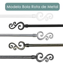 Cargar imagen en el visor de la galería, Barra De Cortinas Universal Extensible Metal Forma S- Negro
