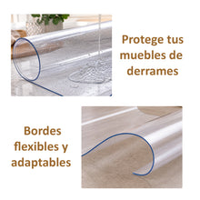 Cargar imagen en el visor de la galería, Protector de Mesa Transparente de PVC, Mantel Grueso 1,5 mm Impermeable, Anti manchas -Mesa Rectangular y Redonda
