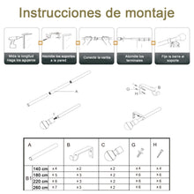 Cargar imagen en el visor de la galería, Barra de Cortina Extensible de Metal de Ø19 mm, Juego Ajustable con Soportes Extensibles- Gris
