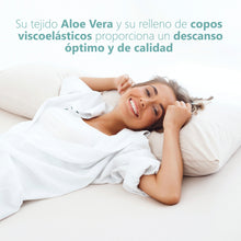Cargar imagen en el visor de la galería, Almohada de Copos Viscoelásticos, Tejido Strech de Aloe Vera- 70cm Pack 2
