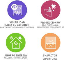Cargar imagen en el visor de la galería, Estor Enrollable Screen Apertura 5% Translúcido- Gris

