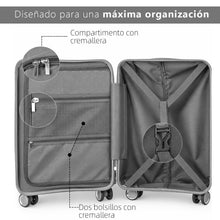 Cargar imagen en el visor de la galería, Maleta de Cabina 55x22x36cm de Polipropileno con Cerradura TSA - Negro
