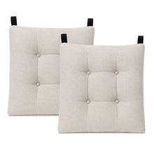 Cargar imagen en el visor de la galería, Cojines para Silla de 40x40x8cm Acolchados con Cintas de Sujeción Antideslizantes- Beige
