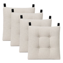 Cargar imagen en el visor de la galería, Cojines para Silla de 40x40x8cm Acolchados con Cintas de Sujeción Antideslizantes- Beige
