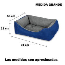 Cargar imagen en el visor de la galería, Cama para mascotas rellena de fibra - Azul - Grande

