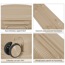 Cargar imagen en el visor de la galería, Juego de 2 Maletas de Viaje Cabina y Mediana- Arena
