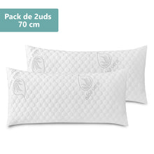 Cargar imagen en el visor de la galería, Almohada de Copos Viscoelásticos, Tejido Strech de Aloe Vera- 70cm Pack 2
