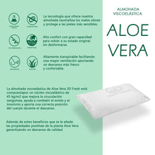 Cargar imagen en el visor de la galería, Almohada de viaje viscoelástica con tejido de Aloe Vera
