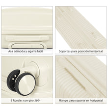 Cargar imagen en el visor de la galería, Juego de 2 Maletas de Viaje Cabina y Mediana- Hueso
