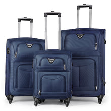 Cargar imagen en el visor de la galería, Juego de Maletas 3pcs Cabina, Mediana y Grande de Tela, Maleta Expandible- Azul Marino
