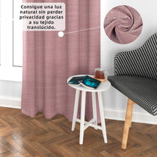 Cargar imagen en el visor de la galería, Cortinas de Salón Translúcidas, Lino, Modernas- Rosa
