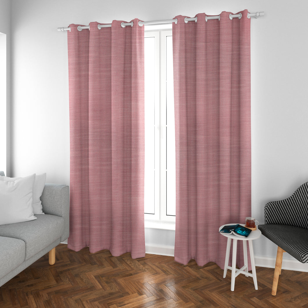 Cortinas modernas de salón translúcidas en lino de color rosa