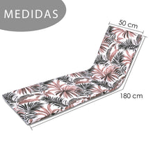 Cargar imagen en el visor de la galería, Cojín de Tumbona 180x50x3,5cm- Hojas Marrón
