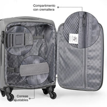 Cargar imagen en el visor de la galería, Juego de Maletas 3pcs Cabina, Mediana y Grande de Tela, Maleta Expandible- Negro
