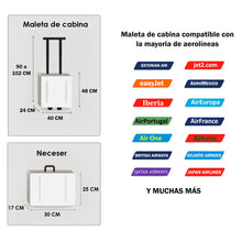 Cargar imagen en el visor de la galería, Maleta de Cabina con Ruedas para Viaje de Negocios, Piloto- Gris
