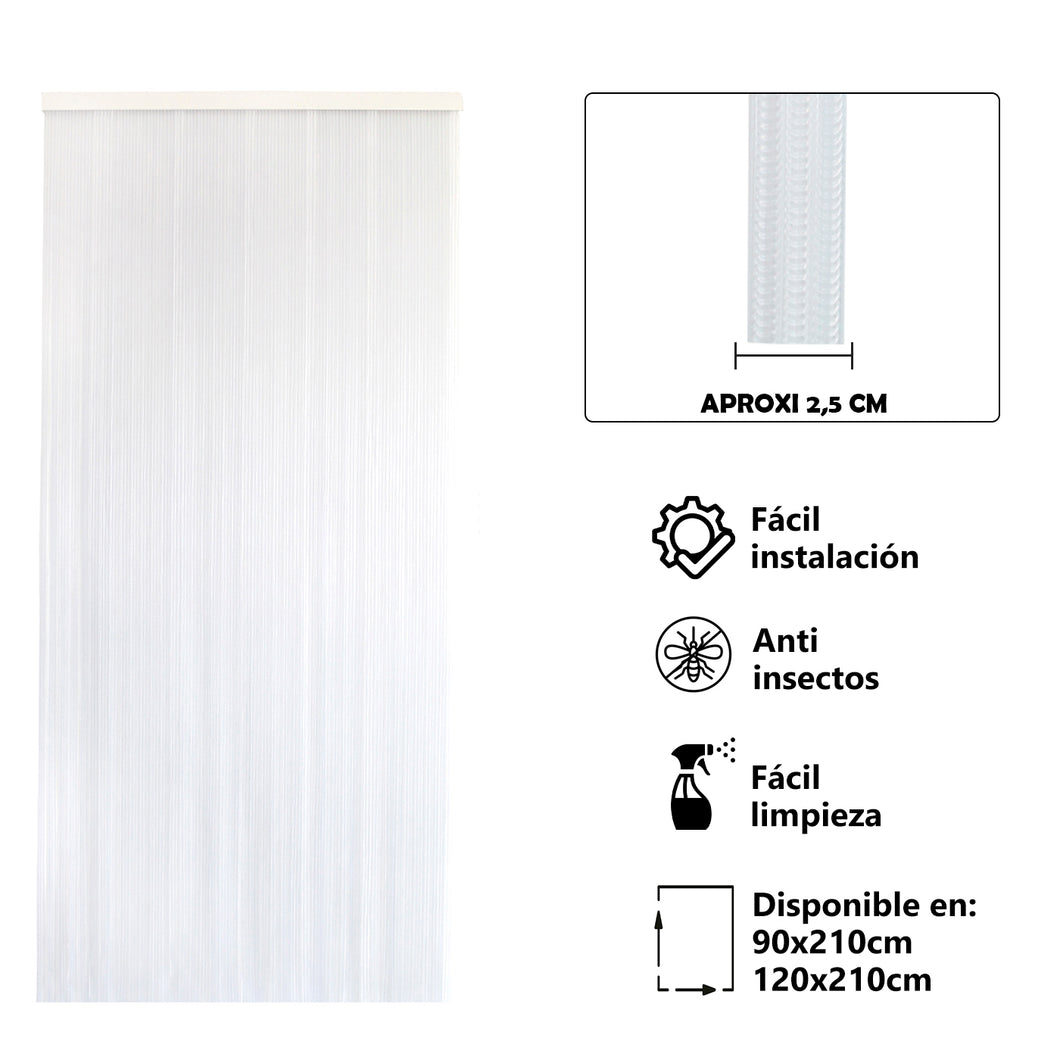 Cortina para Puerta Tiras PVC 210x120cm - Modelo Tosca. Color Transparente P5