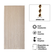 Cargar imagen en el visor de la galería, Cortina para Puerta Tiras PVC - Modelo Espiral. Color Marron con Filo Beige 
