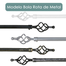 Cargar imagen en el visor de la galería, Barra De Cortinas Universal Extensible Metal Trenza. Blanco

