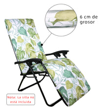Cargar imagen en el visor de la galería, Cojín Tumbona Colchón 180x55x6cm . Ideal para Jardín, Piscina, Terraza- Hojas
