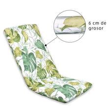 Cargar imagen en el visor de la galería, Cojín Tumbona Colchón 120x55x6cm . Ideal para Jardín, Piscina, Terraza- Hojas
