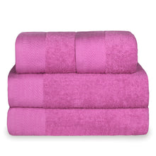 Cargar imagen en el visor de la galería, Juego de Toallas 100% Algodón de 500gsm.2Baño+2Manos, Fucsia
