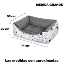 Cargar imagen en el visor de la galería, Cama para mascotas rellena de fibra - Estrellas - Grande
