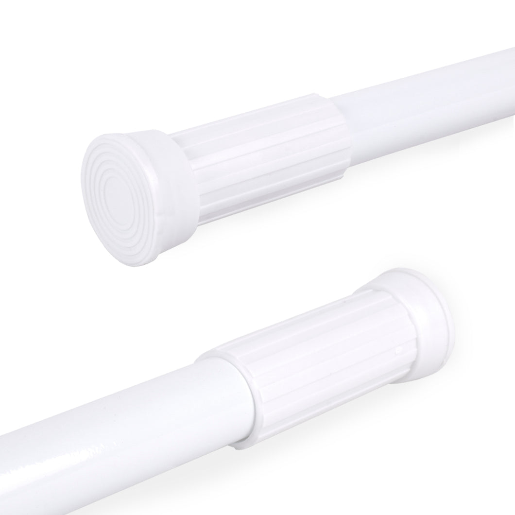 Barra extensible de aluminio para armario y cortina de ducha - 110 a 200 cm Blanco