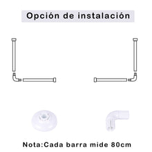 Cargar imagen en el visor de la galería, Barra de cortina de Ducha - Modelo L, blanco
