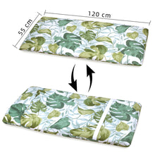 Cargar imagen en el visor de la galería, Cojín Tumbona Colchón 120x55x6cm . Ideal para Jardín, Piscina, Terraza- Hojas
