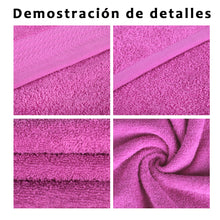 Cargar imagen en el visor de la galería, Juego de Toallas 100% Algodón de 500gsm. 2Mano+ 2 Bidé, Fucsia
