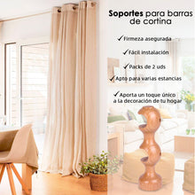 Cargar imagen en el visor de la galería, Pack de Dos Soportes de Madera para Barra Doble- Madera
