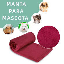 Cargar imagen en el visor de la galería, Manta para Perros, Gatos y Mascotas de Terciopelo- Burdeos

