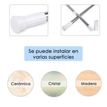Cargar imagen en el visor de la galería, Barra extensible de aluminio para armario y cortina de ducha - 110 a 200 cm Plateado
