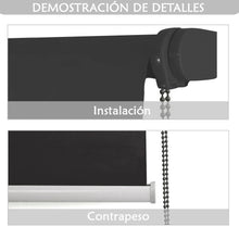 Cargar imagen en el visor de la galería, Estor Enrollable Translúcido Liso Negro
