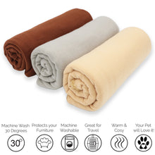 Cargar imagen en el visor de la galería, Mantas suave de felpa para mascotas - Pack 3 Liso - 130x160cm
