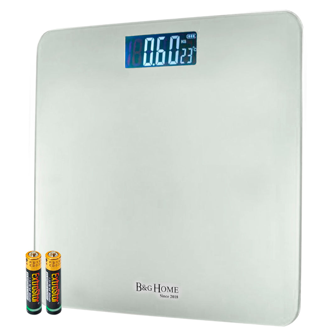 Báscula de Baño Digital ultrafina de vidrio templado para el baño con sensores de alta precisión, tecnología step-on y pantalla LCD